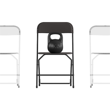 Flash Furniture 4PK Commercial Grade Black Plastic Folding Chairs 4-LE-L-3-W-BK-GG